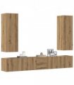 vidaXL 5 Piece TV Cabinet Set Wall-mounted Artisan Oak Engineered Wood