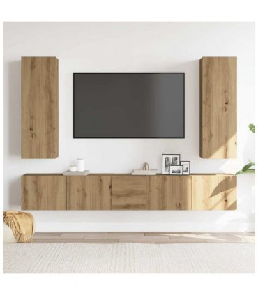 vidaXL 5 Piece TV Cabinet Set Wall-mounted Artisan Oak Engineered Wood