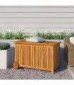 vidaXL Garden Storage Box with Wheels 90x50x58 cm Solid Wood Acacia — Size: 90 x 50 x 58 cm