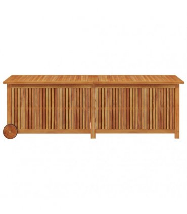 vidaXL Garden Storage Box with Wheels 150x50x58 cm Solid Wood Acacia — Size: 150 x 50 x 58 cm