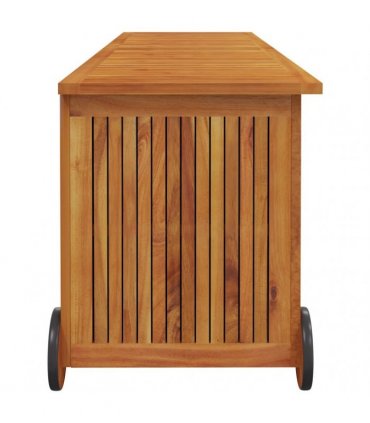 vidaXL Garden Storage Box with Wheels 150x50x58 cm Solid Wood Acacia — Size: 150 x 50 x 58 cm