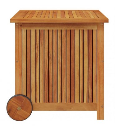 vidaXL Garden Storage Box with Wheels 60x50x58 cm Solid Wood Acacia — Size: 60 x 50 x 58 cm