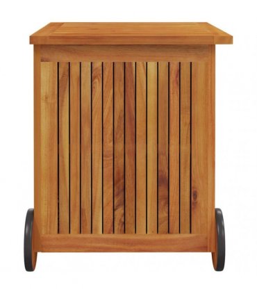 vidaXL Garden Storage Box with Wheels 60x50x58 cm Solid Wood Acacia — Size: 60 x 50 x 58 cm