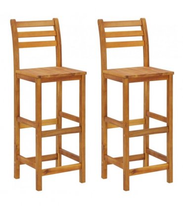 vidaXL 3 Piece Garden Bar Set Solid Wood Acacia — Model: bar chairs with backrest