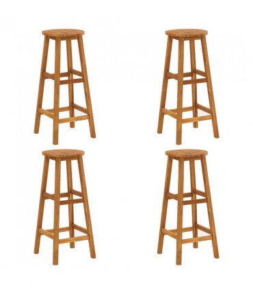 vidaXL 5 Piece Garden Bar Set Solid Wood Acacia — Model: bar stools with round seat