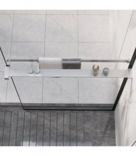 vidaXL Shower Shelf for Walk-in Shower Wall Chrome 80 cm Aluminium — Colour: silver