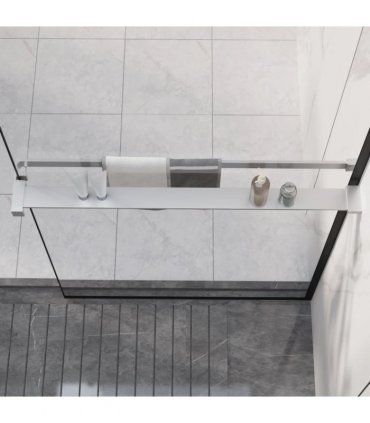 vidaXL Shower Shelf for Walk-in Shower Wall Chrome 80 cm Aluminium — Colour: silver