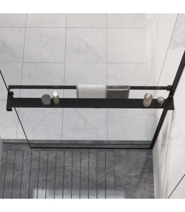 vidaXL Shower Shelf for Walk-in Shower Wall Black 90 cm Aluminium