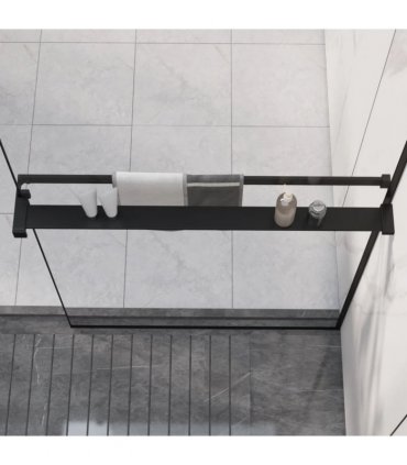 vidaXL Shower Shelf for Walk-in Shower Wall Black 80 cm Aluminium