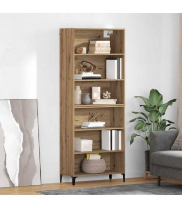 vidaXL Highboard Artisan Oak 69.5 x 34 x 180 cm Engineered Wood — Model: 3 shelves