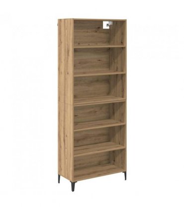 vidaXL Highboard Artisan Oak 69.5 x 34 x 180 cm Engineered Wood — Model: 3 shelves
