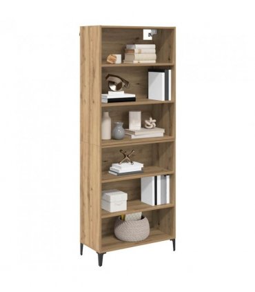 vidaXL Highboard Artisan Oak 69.5 x 34 x 180 cm Engineered Wood — Model: 3 shelves