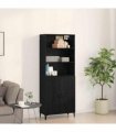 vidaXL Highboard Black Oak 69.5 x 32.5 x 180 cm Engineered Wood — Model: 2 doors — V0671961153