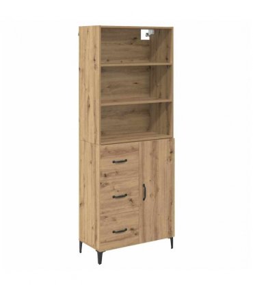 vidaXL Highboard Artisan Oak 69.5 x 34 x 180 cm Engineered Wood — Model: 1 door 3 drawers