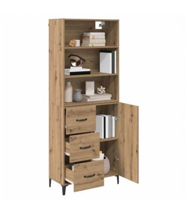 vidaXL Highboard Artisan Oak 69.5 x 34 x 180 cm Engineered Wood — Model: 1 door 3 drawers
