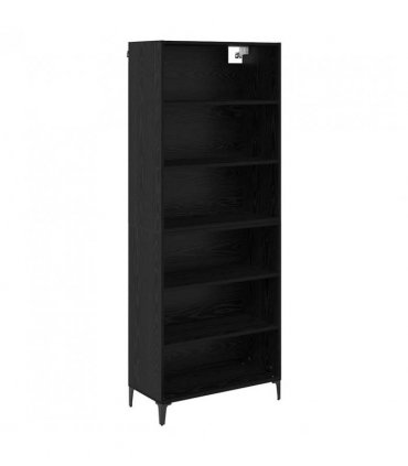 vidaXL Highboard Black Oak 69.5 x 34 x 180 cm Engineered Wood — Model: 3 shelves