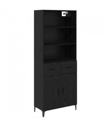 vidaXL Highboard Black Oak 69.5 x 34 x 180 cm Engineered Wood — Model: 2 doors 2 drawers