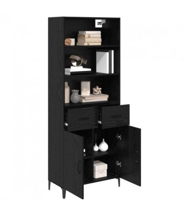 vidaXL Highboard Black Oak 69.5 x 34 x 180 cm Engineered Wood — Model: 2 doors 2 drawers