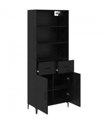 vidaXL Highboard Black Oak 69.5 x 34 x 180 cm Engineered Wood — Model: 2 doors 2 drawers