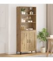vidaXL Highboard 2 pcs Artisan oak Engineered Wood — Model: 2 wood doors