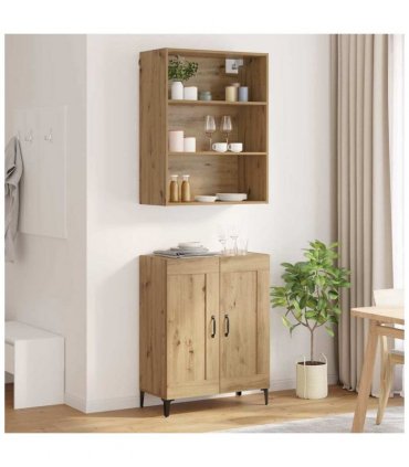 vidaXL Highboard 2 pcs Artisan oak Engineered Wood — Model: 2 wood doors