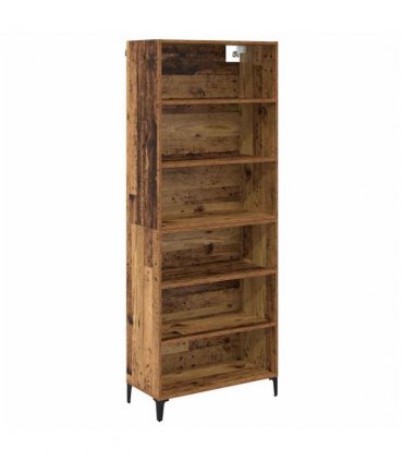 vidaXL Highboard Old Wood 69.5 x 34 x 180 cm Engineered Wood — Model: 3 shelves