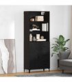 vidaXL Highboard Black Oak 69.5 x 34 x 180 cm Engineered Wood — Model: 1 door 3 drawers