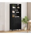 vidaXL Highboard 2 pcs Black oak Engineered Wood — Model: 2 wood doors