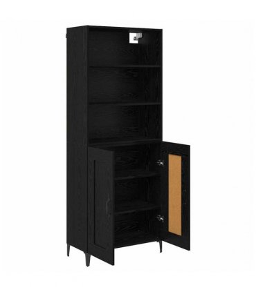 vidaXL Highboard 2 pcs Black oak Engineered Wood — Model: 2 wood doors