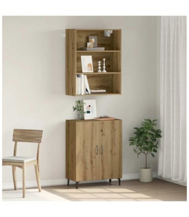 vidaXL Sideboard with Wall Cabinet Artisan Oak Engineered Wood — Model: 2 doors
