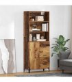 vidaXL Highboard Old Wood 69.5 x 34 x 180 cm Engineered Wood — Model: 1 door 3 drawers