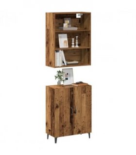vidaXL Sideboard with Wall Cabinet Old Wood Engineered Wood — Model: 2 doors