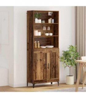 vidaXL Highboard 2 pcs Old wood Engineered Wood — Model: 2 wood doors