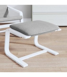 vidaXL Footstool Light Grey 51x41x40 cm Fabric — Colour: light grey and white
