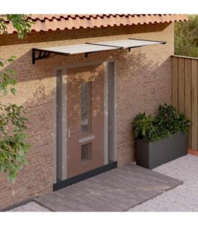 vidaXL Door Canopy Black and Transparent 239x90 cm Polycarbonate — Size: 239 x 90 cm