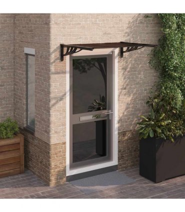 vidaXL Door Canopy Black 122x90 cm Polycarbonate — Size: 122 x 90 cm
