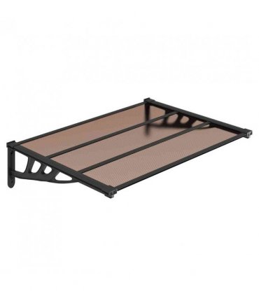 vidaXL Door Canopy Black 122x90 cm Polycarbonate — Size: 122 x 90 cm