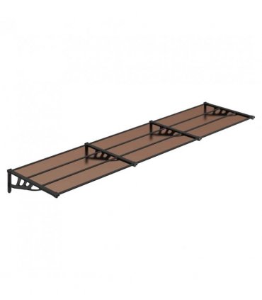 vidaXL Door Canopy Black 358.5x90 cm Polycarbonate — Size: 358.5 x 90 cm