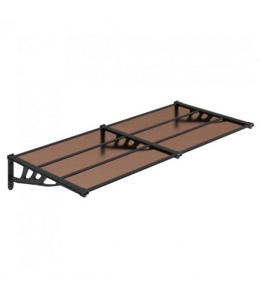 vidaXL Door Canopy Black 199x90 cm Polycarbonate — Size: 199 x 90 cm