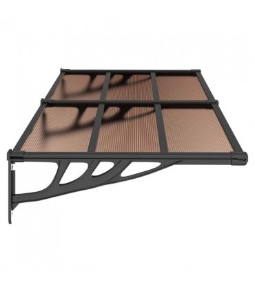 vidaXL Door Canopy Black 199x90 cm Polycarbonate — Size: 199 x 90 cm