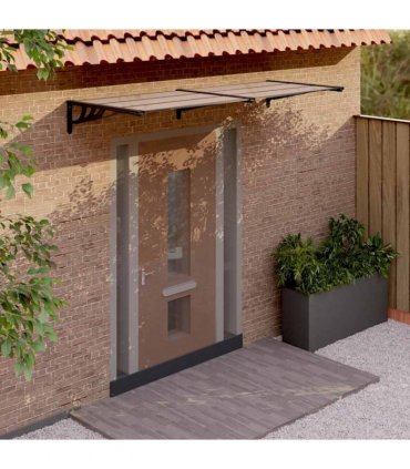 vidaXL Door Canopy Black 239x90 cm Polycarbonate — Size: 239 x 90 cm