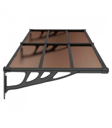 vidaXL Door Canopy Black 239x90 cm Polycarbonate — Size: 239 x 90 cm