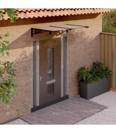 vidaXL Door Canopy Black 152.5x90 cm Polycarbonate — Size: 152.5 x 90 cm