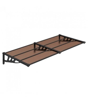 vidaXL Door Canopy Black 152.5x90 cm Polycarbonate — Size: 152.5 x 90 cm