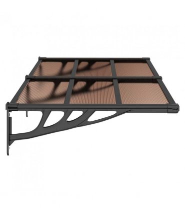 vidaXL Door Canopy Black 152.5x90 cm Polycarbonate — Size: 152.5 x 90 cm
