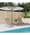 vidaXL Folding Beach Chairs 2 pcs Taupe Textilene&Powder-coated Steel