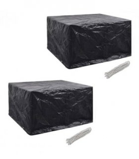 vidaXL Garden Furniture Covers 2pcs 6 Person Poly Rattan 172x113cm — Size: 172 x 113 x 73 cm