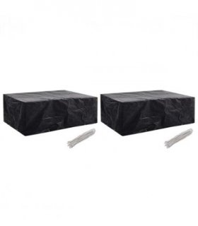 vidaXL Garden Furniture Covers 2 pcs 8 Eyelets 242x162x100 cm — Size: 242 x 162 x 100 cm