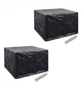 vidaXL Garden Furniture Covers 2pcs 4 Person Poly Rattan 113x113cm — Size: 113 x 113 x 73 cm