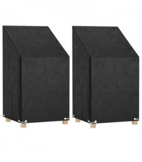vidaXL Garden Chair Covers 2 pcs 8 Eyelets 65x65x80/120 cm Polyethylene — Size: 65 x 65 x 80/120 cm
